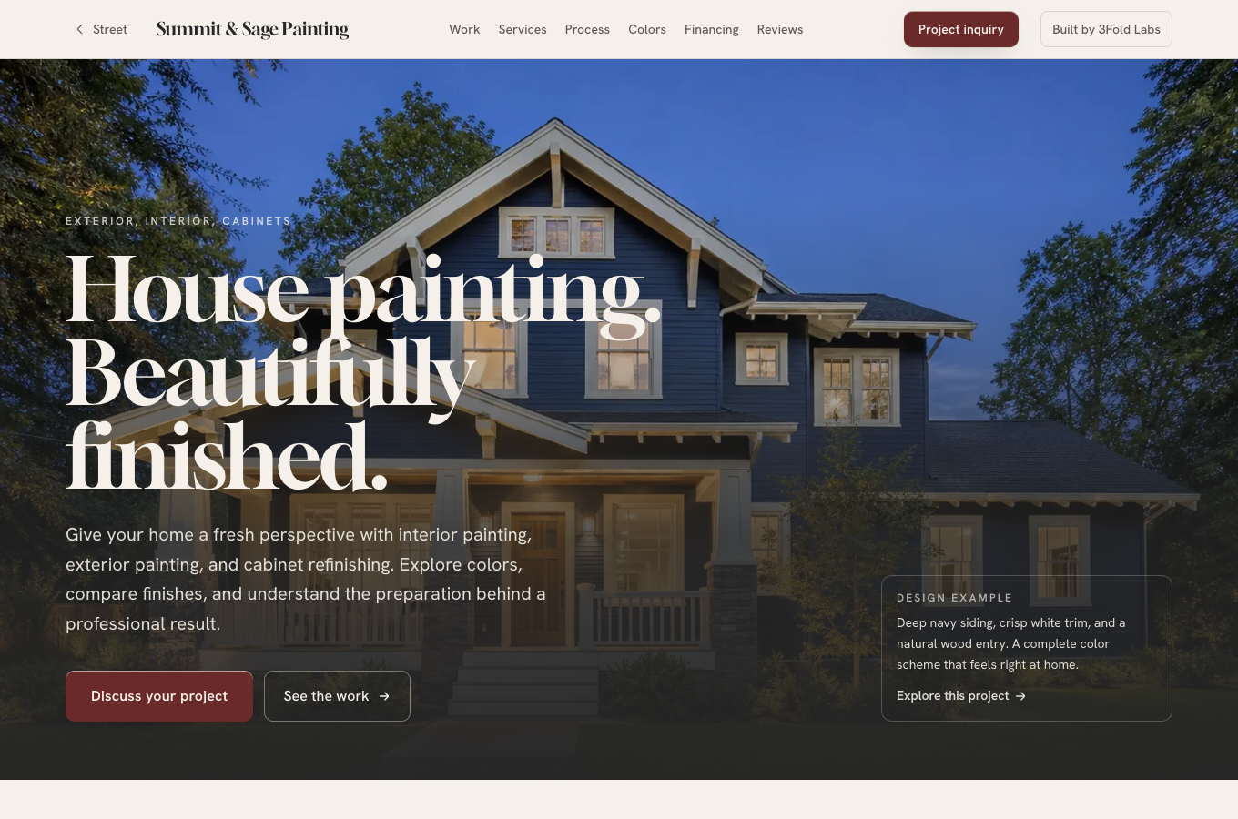 Summit & Sage: a fictional painting company website demonstration